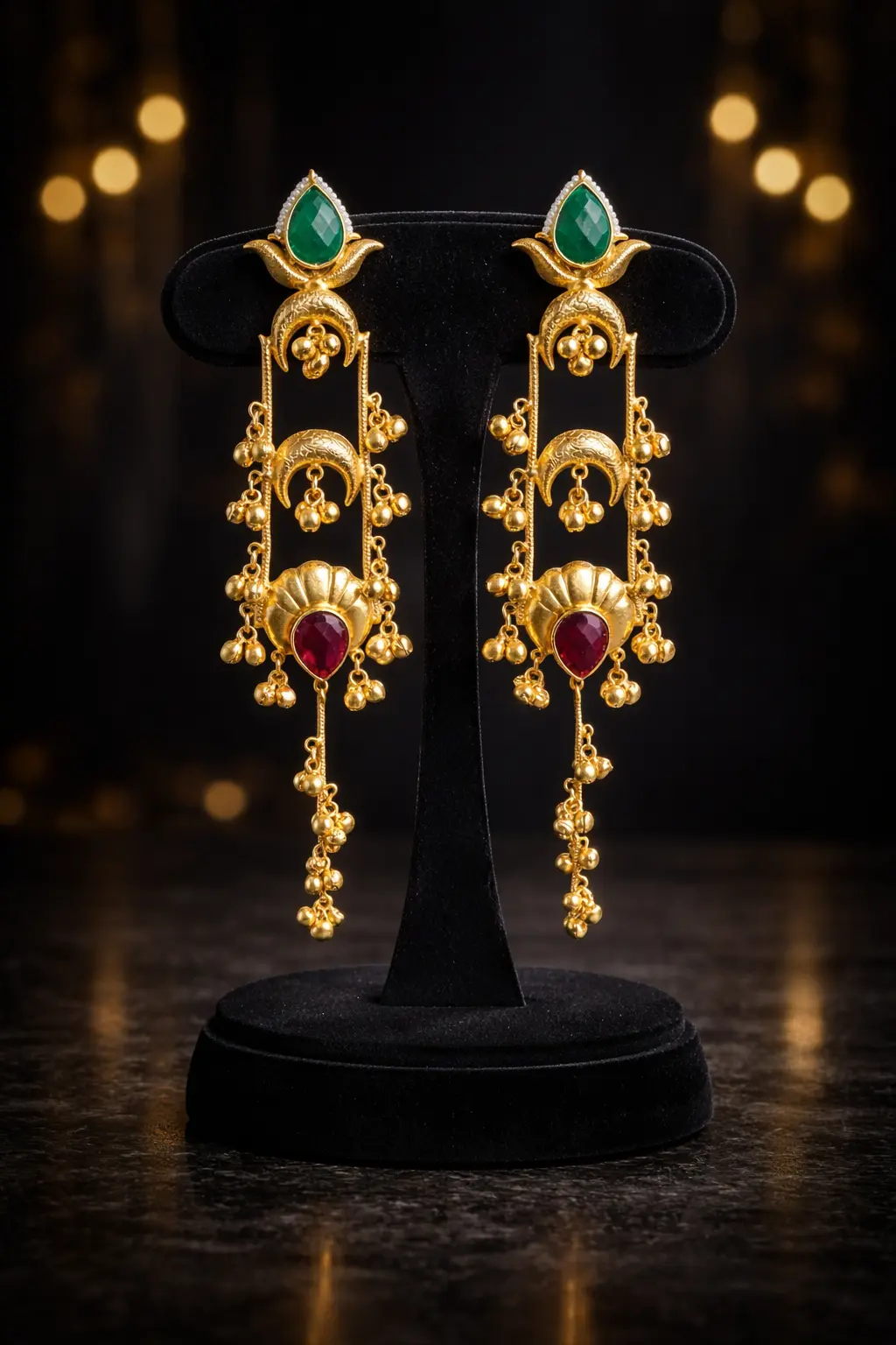 Maharani Emerald Ruby Danglers